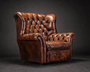 Chesterfield wingchairøreklapstol