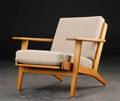 Hans J. Wegner. Lænestol af eg model GE-290, Getama
