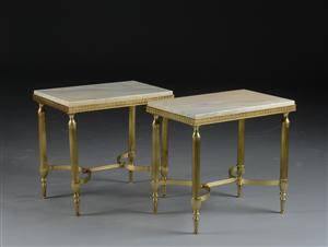Par konsolborde af messing og marmor, 1900-tallet 2