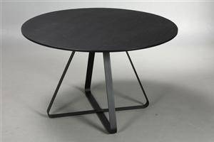 Rundt bord med galvaniseret sortlakeret stel - Ø120 cm