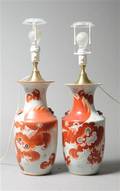 To orientalske bordlamper, fohunde, 1900-tallet. 2