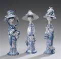Bjørn Wiinblad. Tre figurer af fajance Sommer, Forår og Efterår 3