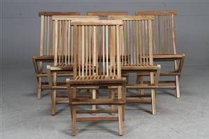 Otte havestole, massiv ubehandlet teaktræ 8