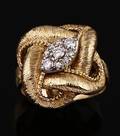 Brillantring i form af kærlighedsknude af 18 kt. guld. Ringstr. 591875