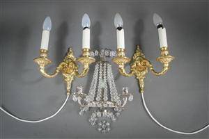 Par væglampetter, bronze samt girandol 3