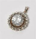 Vedhæng  med Cubic Zirkoina  og diamanter - 18 kt. hvidguld
