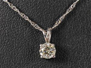 Brilliantvedhæng af rhodineret guld, ca. 0.30 ct