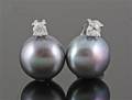 Fresh water pearl and zirconia earrings 2