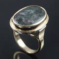 Guld ring 14 kt. med mos agat.