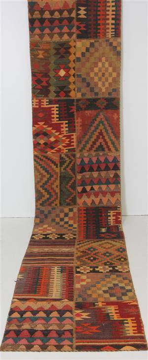 Matta, Patchwork kelim, 413x82 cm