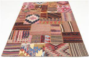 Matta, Patchwork kelim, 203x140 cm