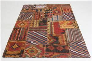 Matta, Patchwork kelim, 203x140 cm