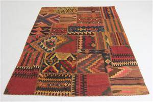 Matta, Patchwork kelim, 205x140 cm