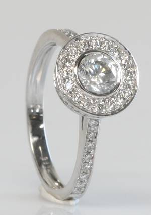 Brillantring, ca. 0.95 ct.
