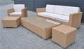 Havemøbler. Loungesæt af naturfarvet polyrattan. 5