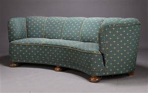 Dansk snedkermester, bananformet sofa, 1940erne