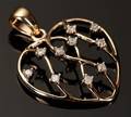 Vedhæng, 9 kt guld. Hjerte med 0.25 ct 