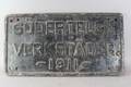 Skylt i gjutjärn Södertelges verkstäder 1911 