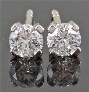 Diamond earrings in 14kt approx. 0.57ct 2
