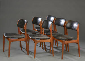 Erik Buch. Seks stole, teaktræ 6 