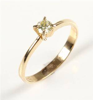 Ring, 14 kt guld, brillant