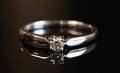 Solitairering,14 kt. rhodineret guld,  0.15 ct.