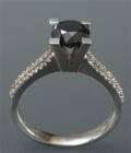 Ring med sort og hvide diamanter - ca. 1.66 ct.