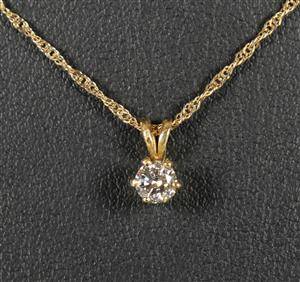 Brilliantvedhæng af guld, ca. 0.24 ct