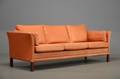 3-pers. Sofa med brunt læder