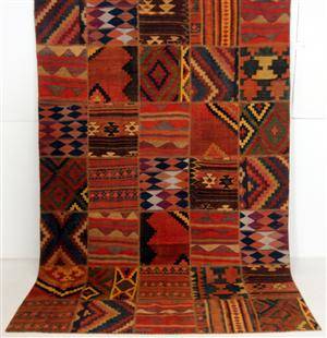 Orientalisk matta, Patchwork, Kelim 306x202 cm