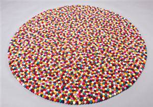 Rug Balls tæppe af new zealandsk uld Ø 140 cm. 