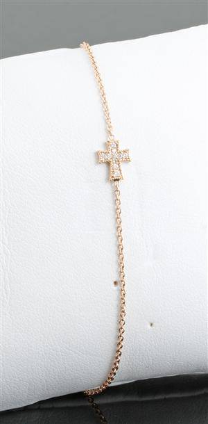  Bracelet in 14k set with brilliant cut diamonds approx. 0.10ct