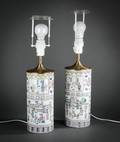 Par kinesiske bordlamper, porcelæn 2