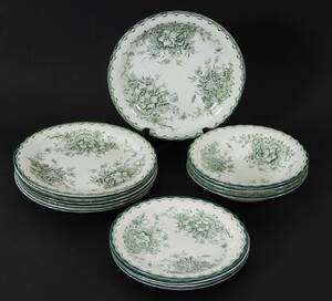 Matservisdelar 19st, Rörstrand, Grön Anna