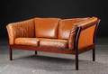 To-personers sofa, læder, dansk møbelproducent 