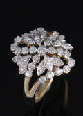 Diamantring af 9 kt. guld og hvidguld, i alt ca. 0.35 ct 