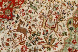 Persisk Tabriz tæppe med bomuld. Str. 383 x 280 cm.