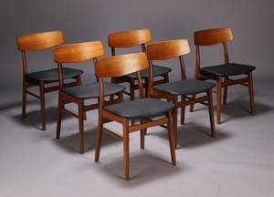 Dansk møbelproducent. Spisestole, teaktræ 6