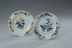 2 Imari tallerkner fra Kina - 1800 tallet.