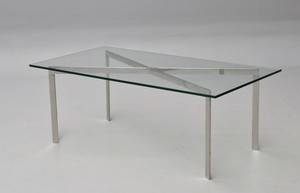 Glasbord med kromstel