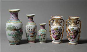 Samling vaser af porcelæn, 1800 og 1900-tallet 5
