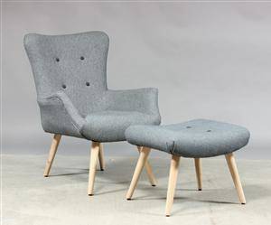 Lænestol samt skammel 2