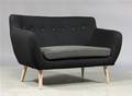 To-pers. sofa - Sort med gråt sæde