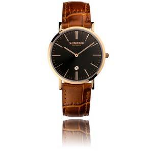 Kompass damur, Nautilus Rose Gold, svartbrun