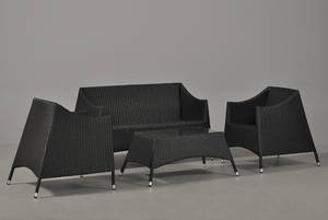 Udestuehavemøblement i sort polyrattan 4