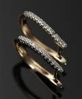 Øreringe, creoler. 9 kt guld, 0.26 ct diamanter