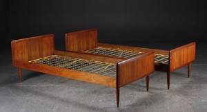 Par senge af teaktræ, dansk møbelproducent 2