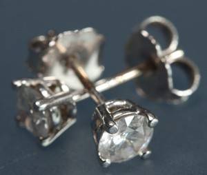 Par brillant ørestikker, ca. 0.60 ct. 2