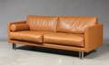 Tre-pers. sofa, brunt læder
