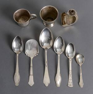 Samling sølv. 314 gr. 9.